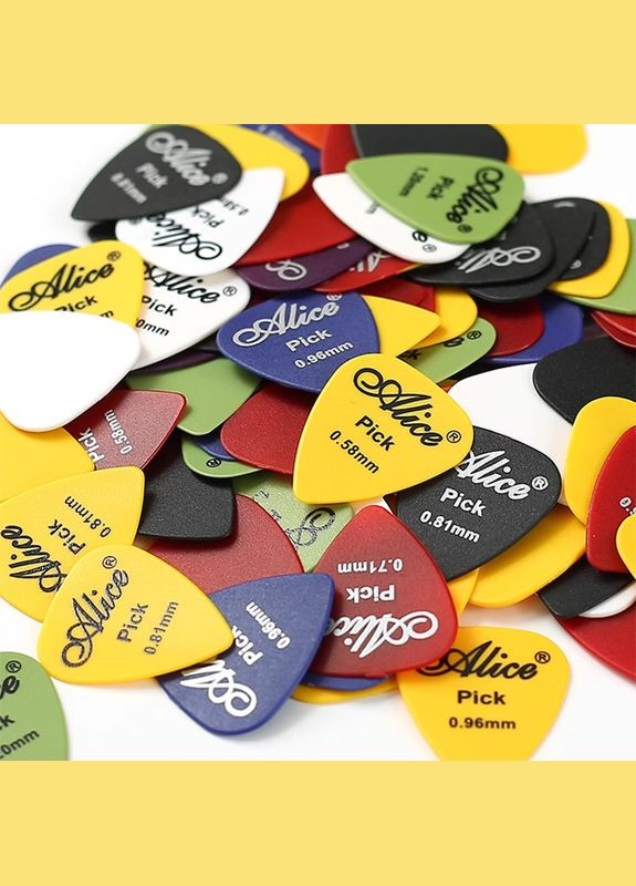 Набор медиаторов для гитары в пластиковом кейсе с ячейками разной толщины 0.58–1.5 мм 24 шт разноцветные No Brand (346122747)