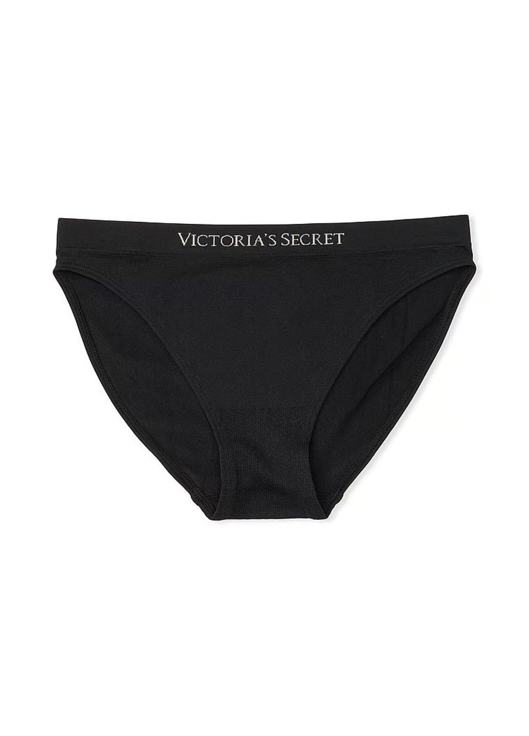Трусики-бікіні жіночі з мікрофібри Seamless Bikini Panty чорні Victoria's Secret (360656935)
