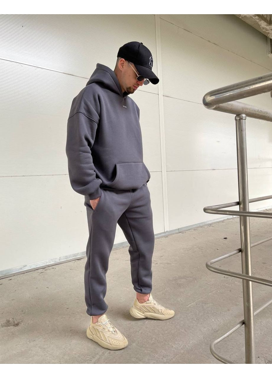 Графитовый демисезонный мужской спортивный костюм брючный Україна