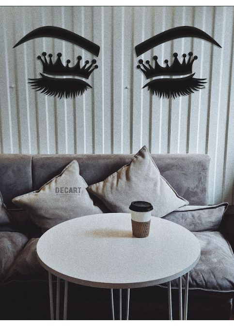 Дерев'яне панно декор для кімнати, вітальні «Вії та брови Eyelashes and eyebrows» 70х27 см Decart (360609457)