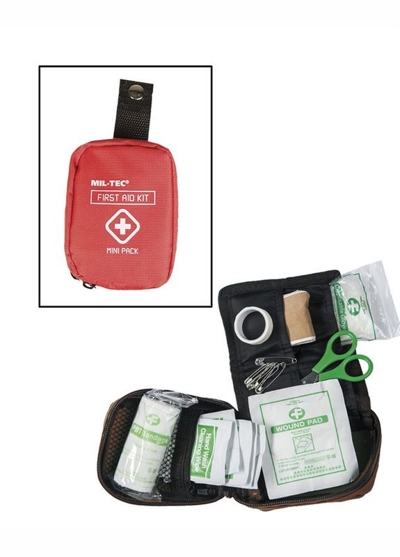 Міні аптечка тактична Укомплектована Червона FIRST AID PACK MINI RED (16025810) Mil-Tec (292132526)