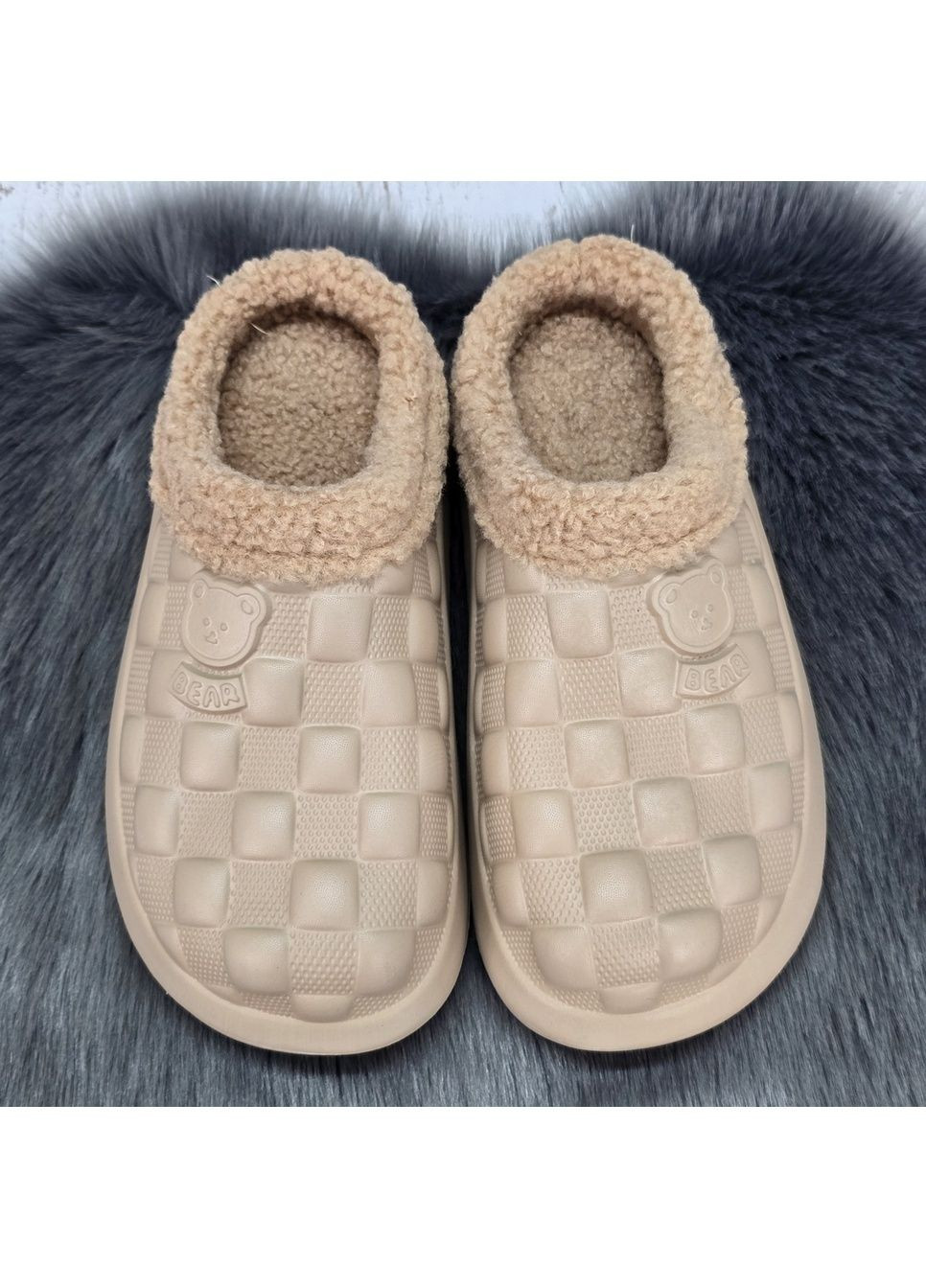 Калоші жіночі без задника шоколадні сабо на хутрі TapMal (366290171)