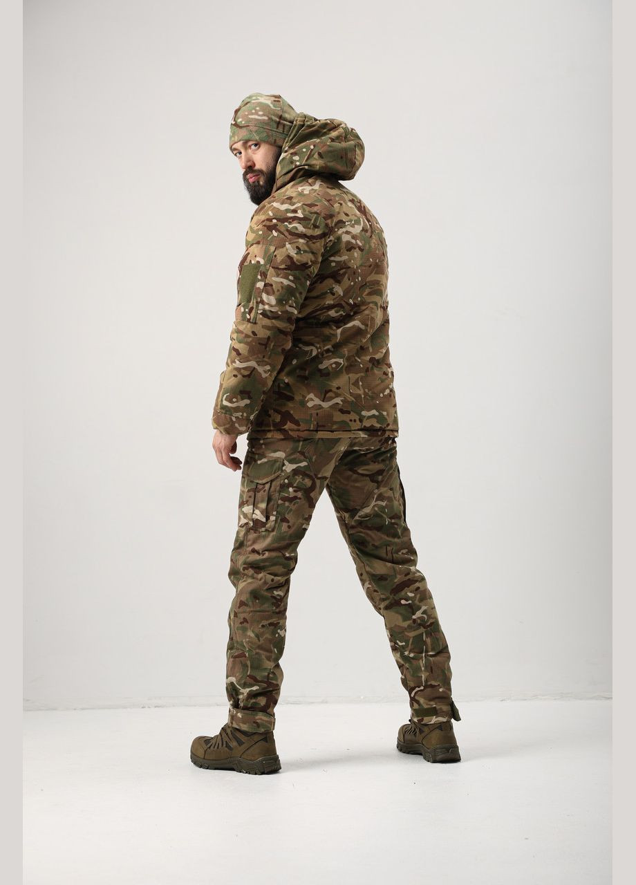 Тактический зимний бушлат мультикам рип-стоп,военный водоотталкивающий армейский бушлат мультикам Undolini (346529822)