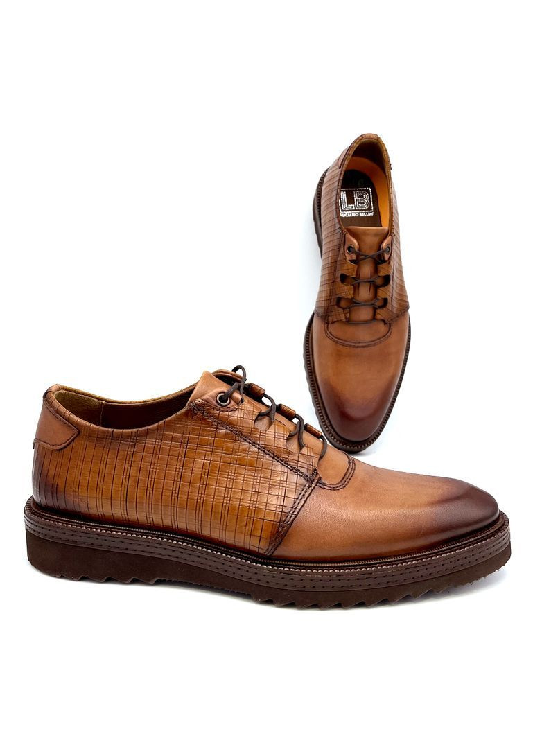 Туфлі броги чоловічі коричневі з натуральної шкіри. Luciano Bellini (369544182)