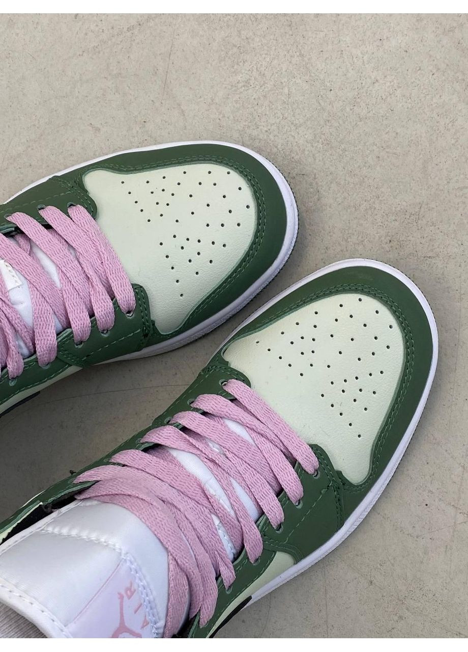 КРОССОВКИ ЖЕНСКИЕ NIKE AIR JORDAN 1 RETRO MID DUTCH GREEN НАЙК АИР ДЖОРДАН No Brand серые демисезоны (368887705)