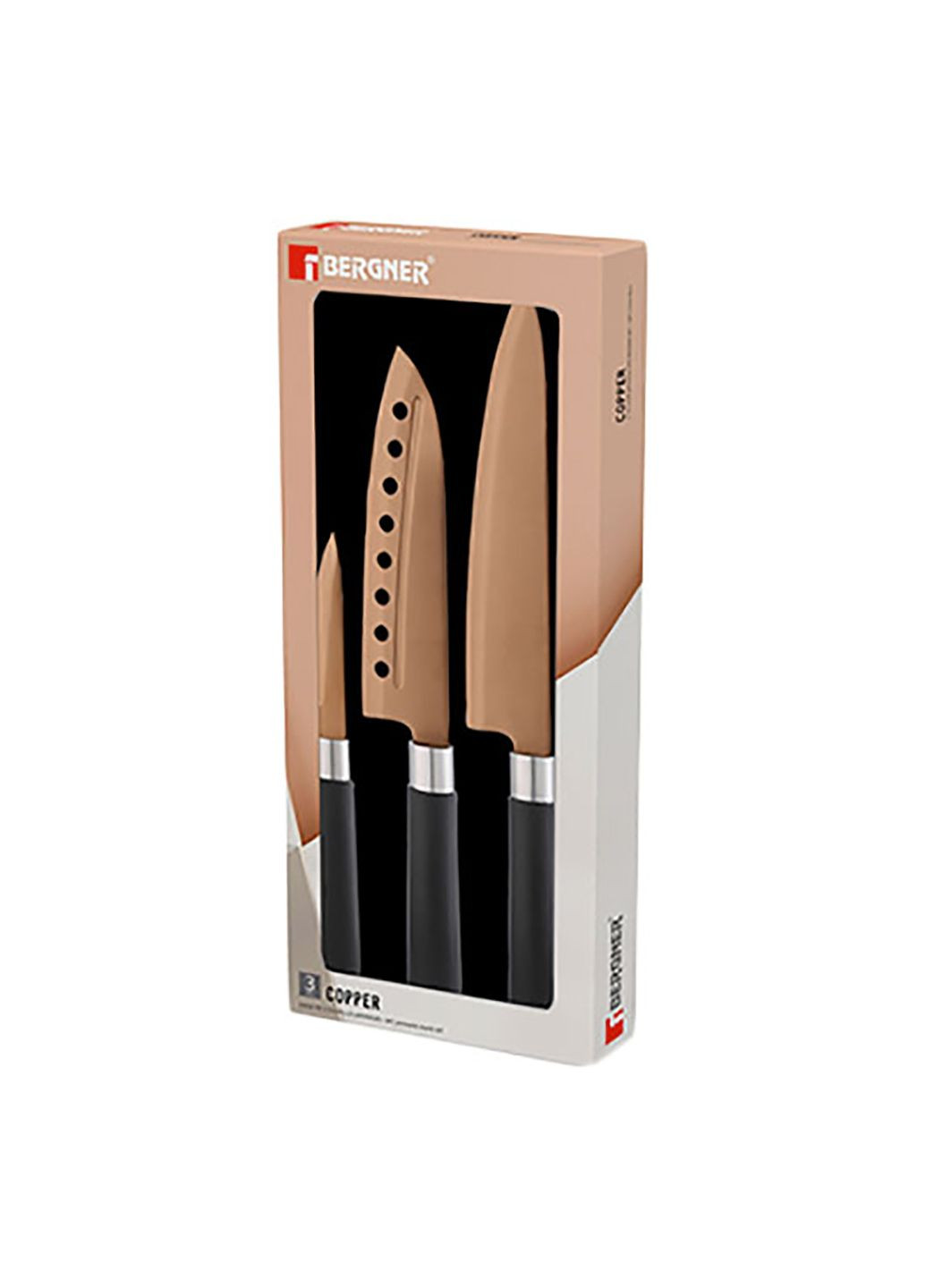 Набор ножей 3 Samurai copper BG39271-CP Bergner комбинированные,