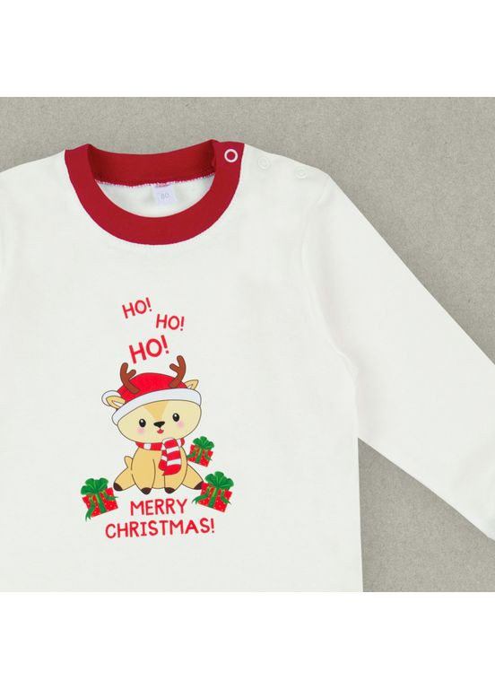 Молочная зимняя детская новогодняя пижама универсальная pgu-25-41 GABBI