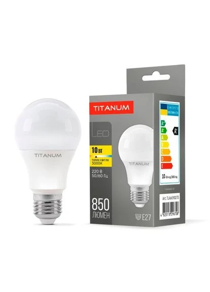 LED лампа A60 10W E27 3000K Titanum (374690387)