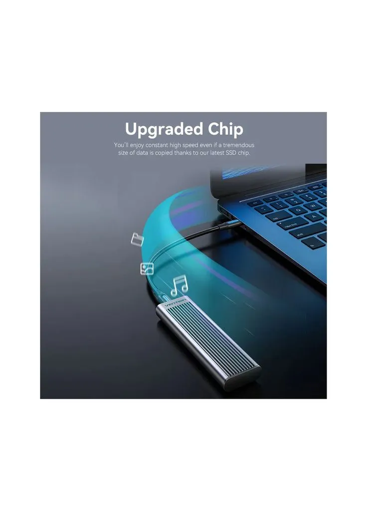 Карман внешний SSD M.2 (NVME) M-key USB Type-C 3.2 10Gbps Heat Sink Aluminum (KPKH0) Vention (390411612)