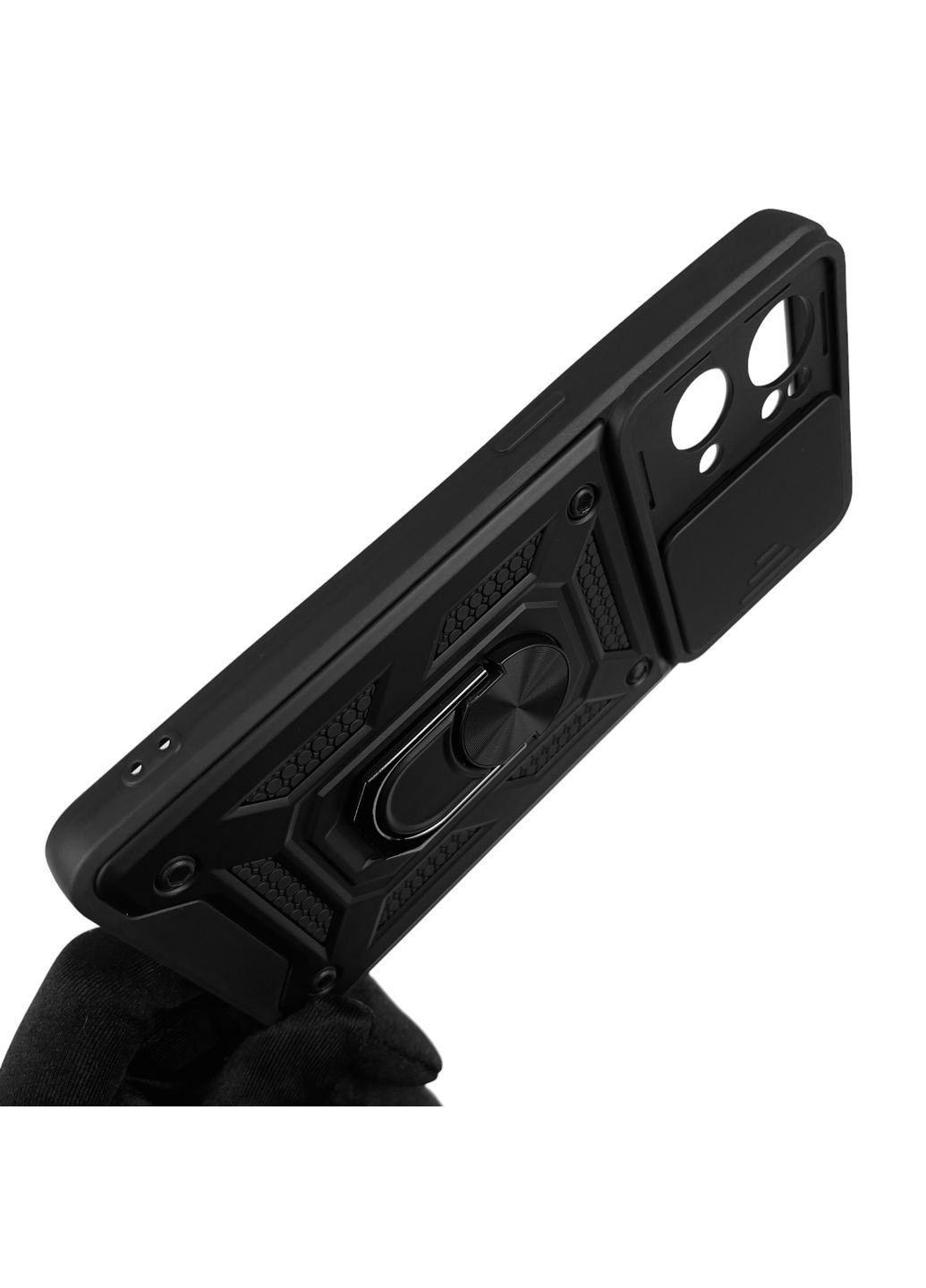 Чехол для Reno 7 Pro бронированный с кольцом со шторкой на камеру на оппо рено 7 про чёрный rg1 Oppo (366023140)