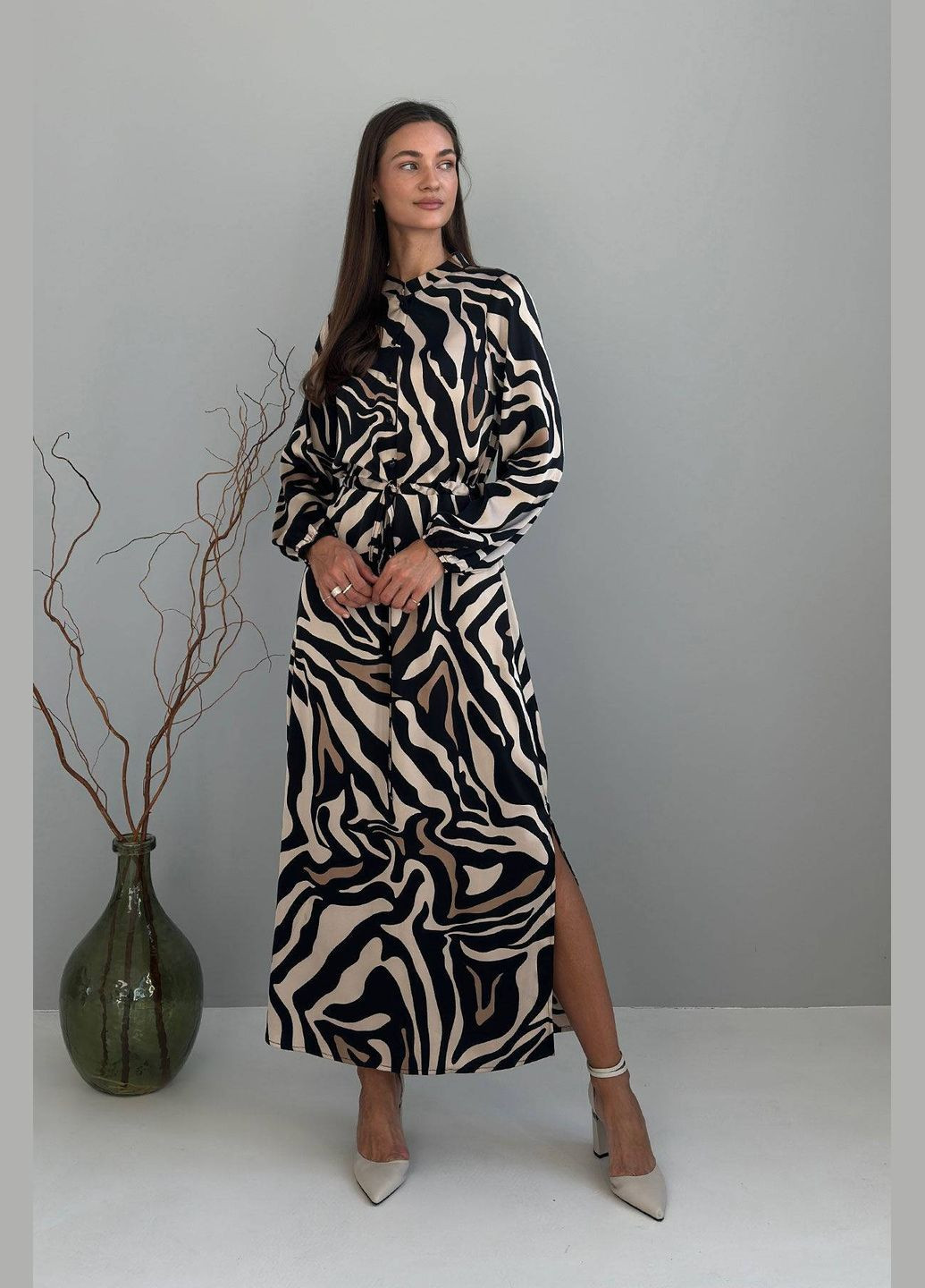 Чорна ділова, повсякденний, святковий, вечірня сукня Nenka з тваринним принтом