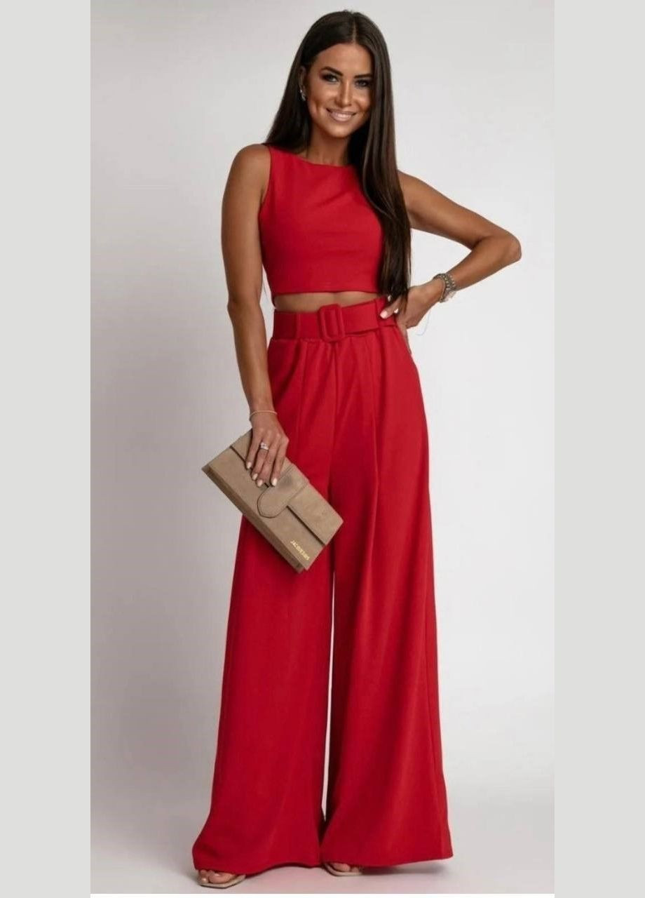 Женский костюм-двойка цвет красный р.42 453579 New Trend (286330046)