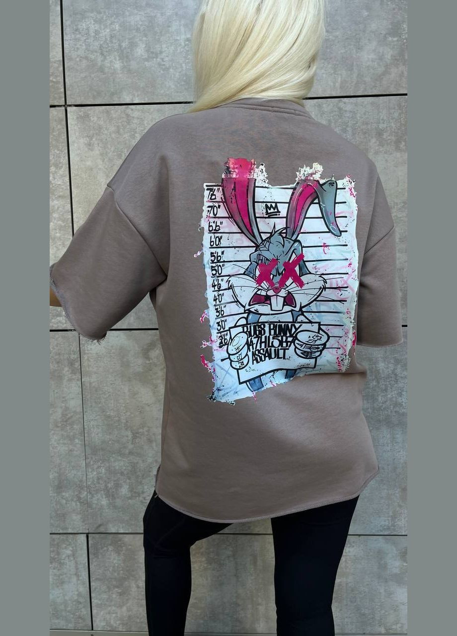 Женская футболка оверсайз с принтом на спине. MonCher - (346474814)