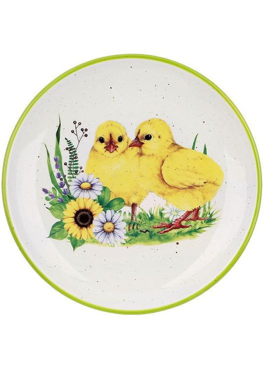 Тарілка сервірувальна "Happy Easter" Курчата Ø24см, керамічна BonaDi (330018023)