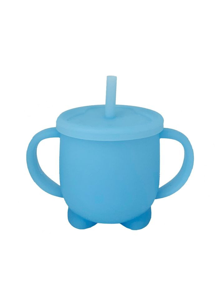 Силиконовая чашка-поилка с крышкой MGZ-0302(Blue) 200 мл Megazayka (317206393)