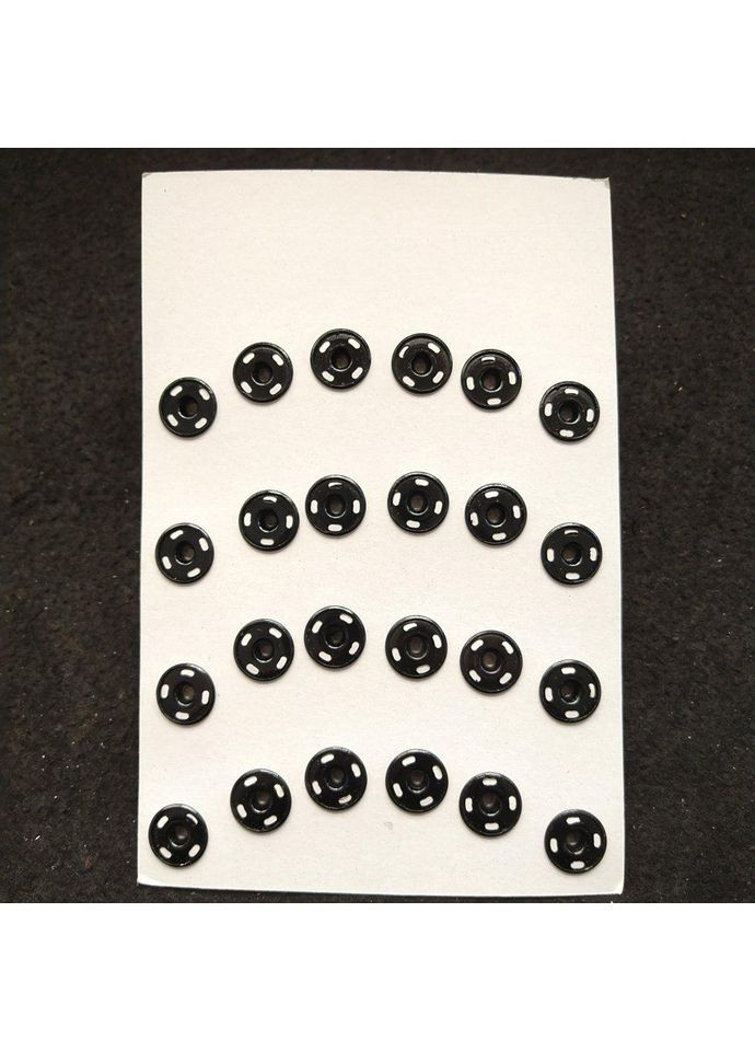 D=15мм, пришивные застежки-кнопки для одежды 24шт металл цвет черный Plus-plus (352747900)