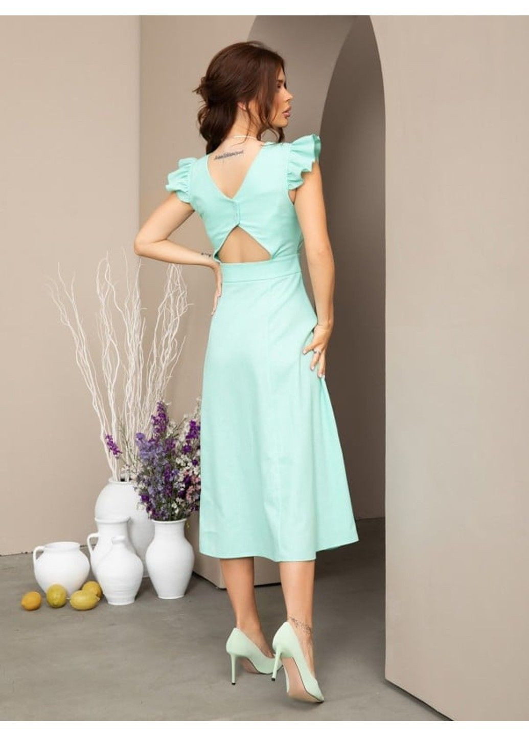 Мятное повседневный платье issa pus 12803 мятный ISSA PLUS