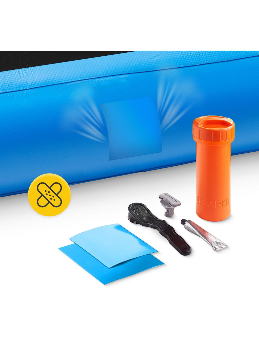 Мат надувной гимнастический 300x100x15 cм P-5907739311771 Голубой 4FIZJO (352475233)