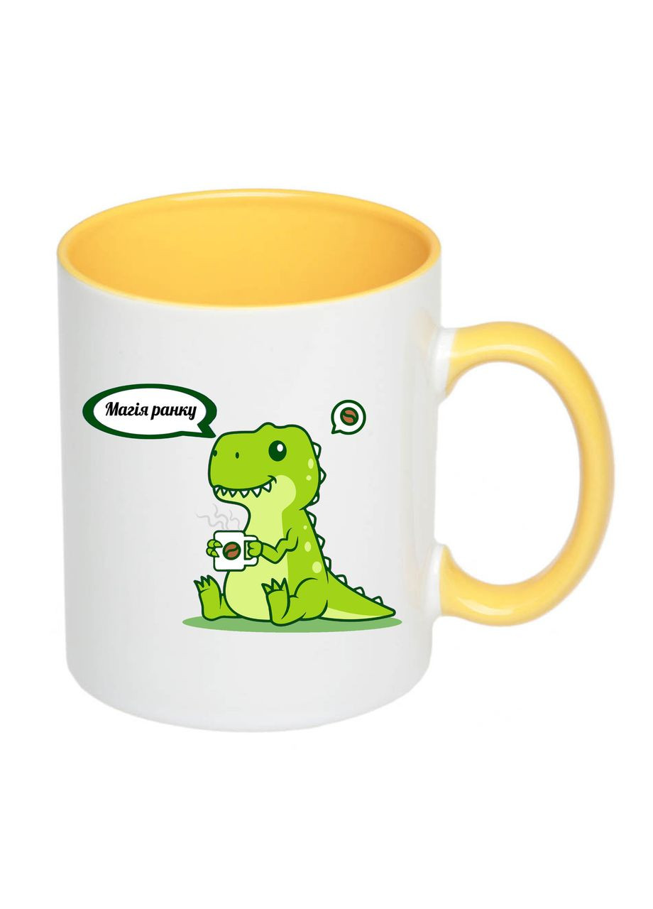 Чашка с принтом "Магия утра" 330мл (цвет жёлтый) (19287) No Brand (360752496)