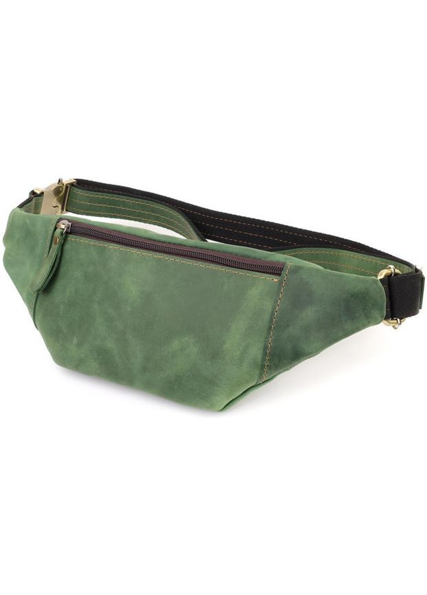 Сумка на пояс через плечо мужская кожаная Зеленый 35542 Shvigel (334285409)
