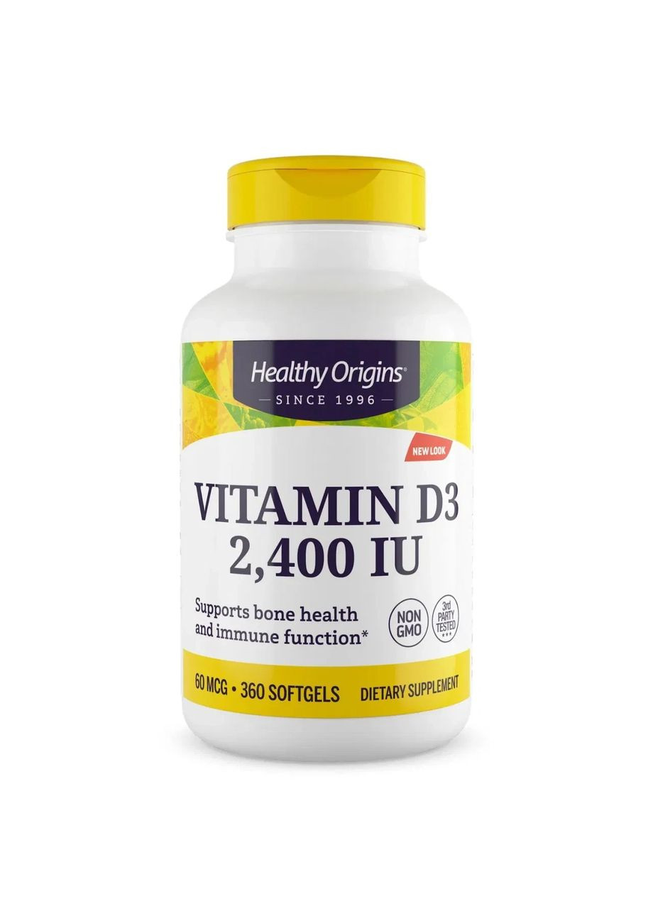 Вітамін D3 з олією МСТ D3 Gels 2 400 МО MCT Oil, 360 капсул Healthy Origins (361118612)