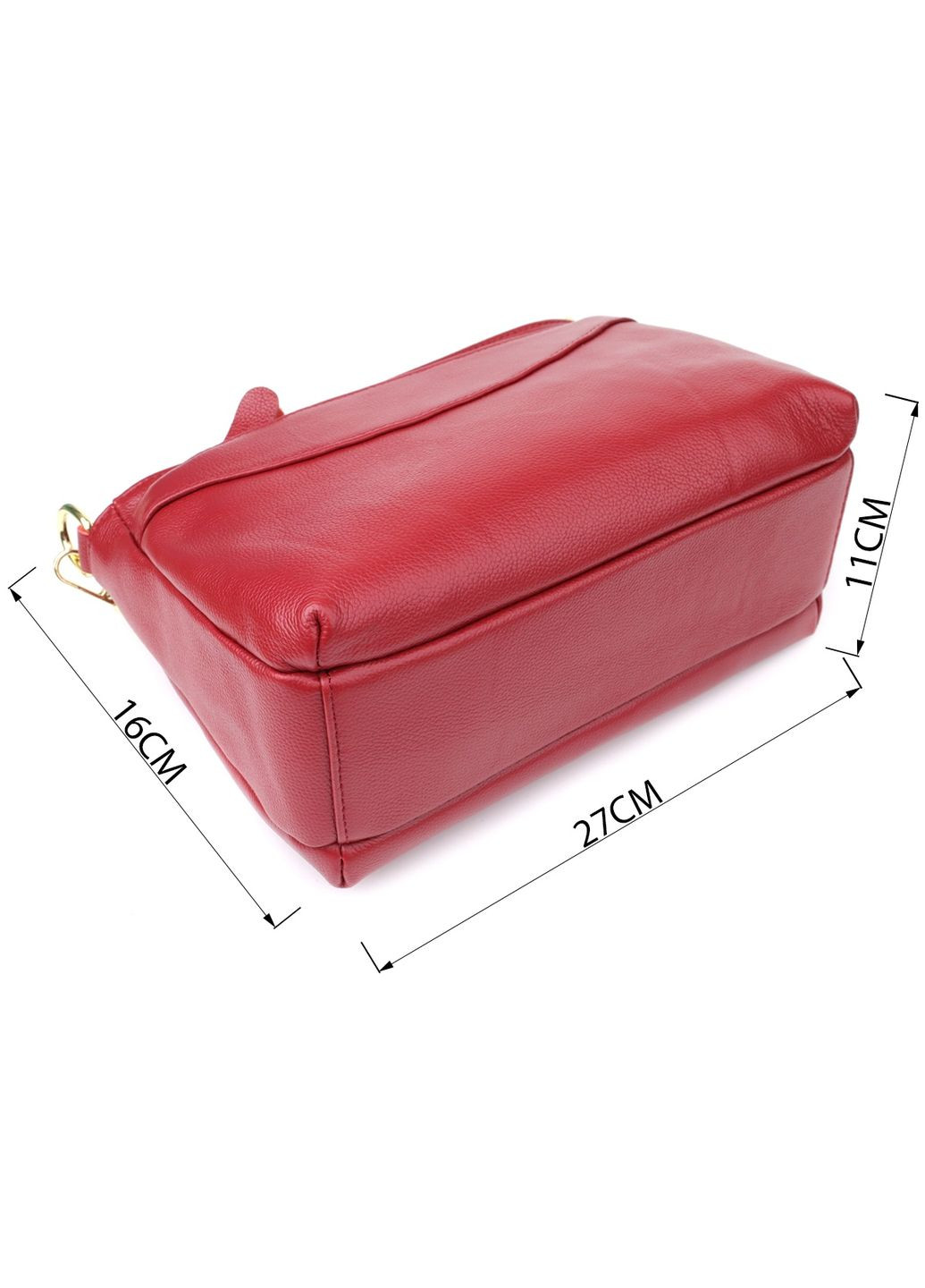 Сумка кросс-боди через плечо женская из натуральной кожи средняя Красный 38241 Vintage (355245181)