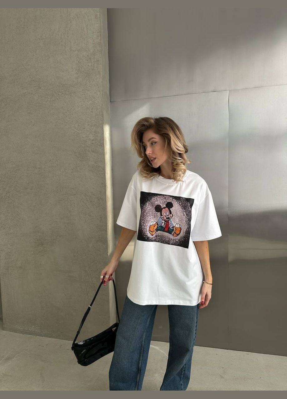 Бавовняна футболка з принтом Fashion - (301262741)