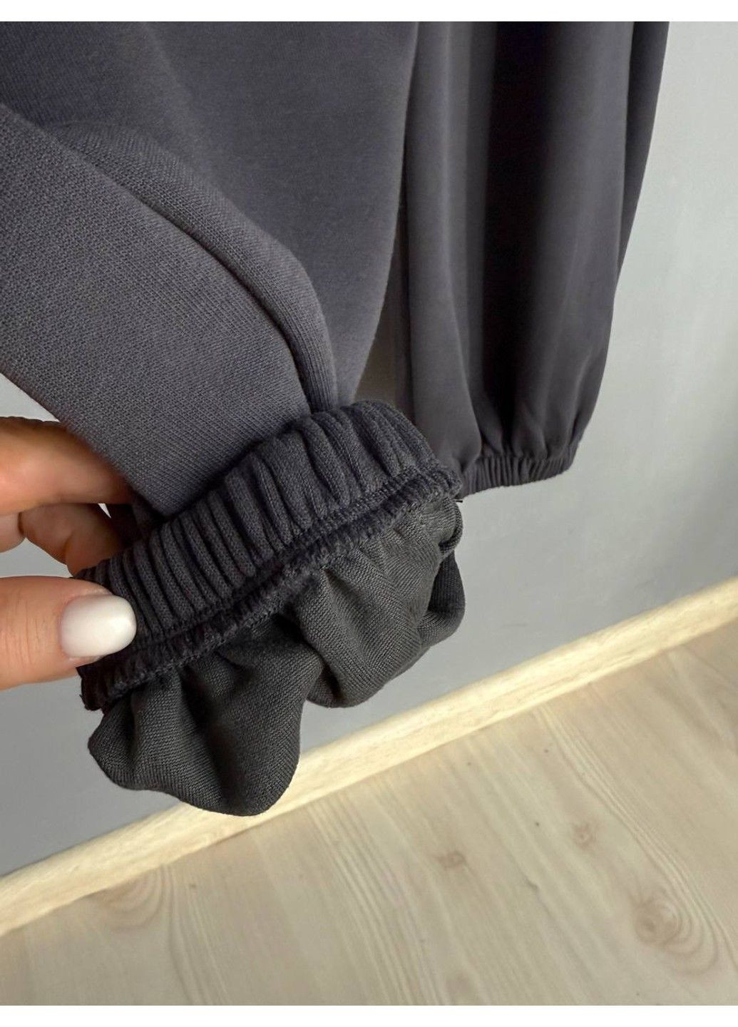 Штани жіночі A-N 27090 джогери спортивні на резинці трикотажні сірі No Brand (359368236)