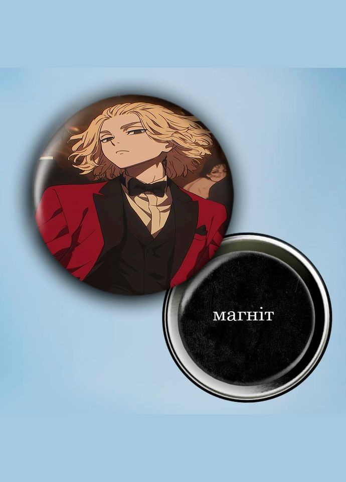 Фотомагніт (магніт на холодильник) Аніме Токійські месники #0009 56 мм чорний No Brand (309154165)