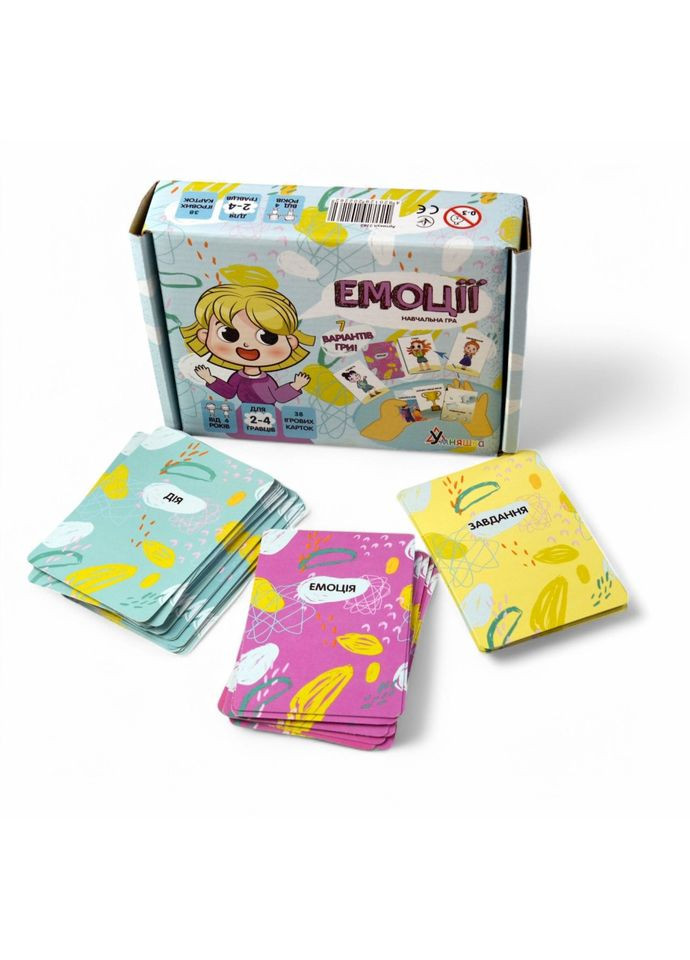 Настільна гра "Емоції" 2262 UM 37 карток, 7 варіантів гри УМНЯШКА (364543047)