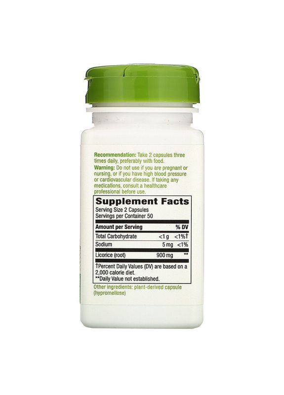 Корень солодки Naturе's Way 900 мг Licorice 100 капс Nature's Way (359473920)