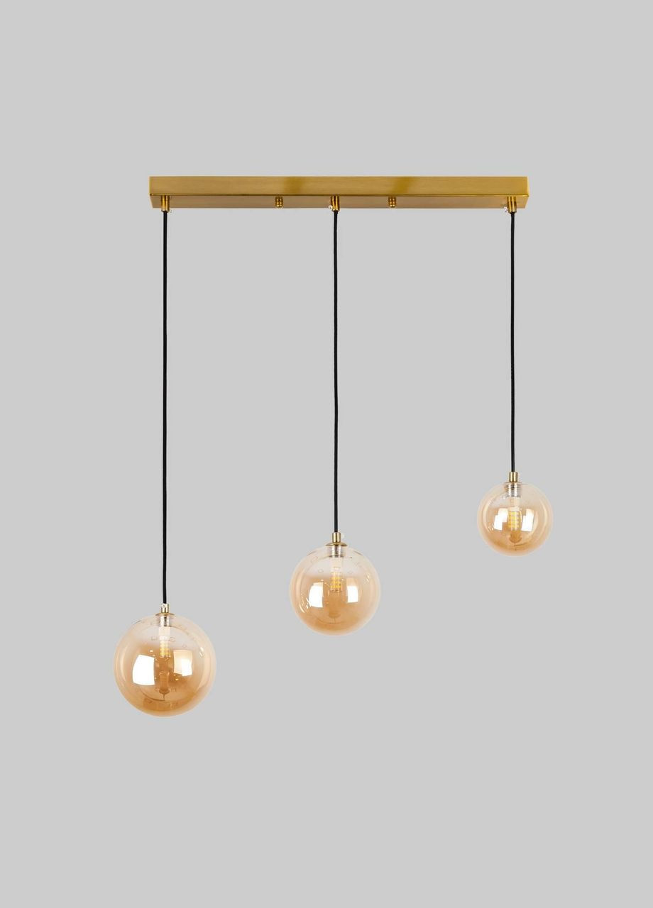 Бронзовая люстра с кофейными 10/12/15см плафонами (61-P151F-3 BRZ+BR 500) No Brand (370072157)