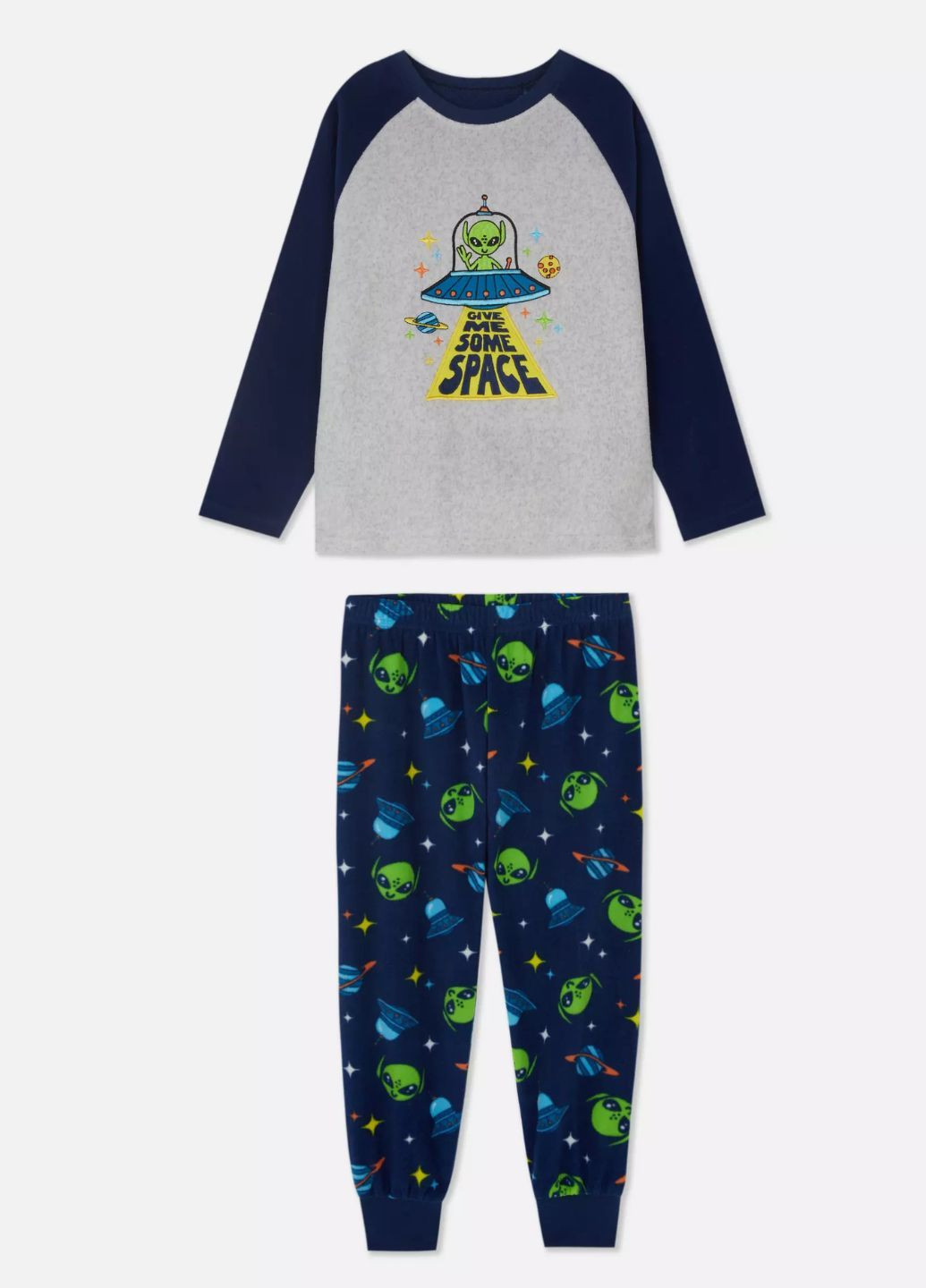 Комбінована зимня флісова піжама для хлопчика реглан + брюки Primark