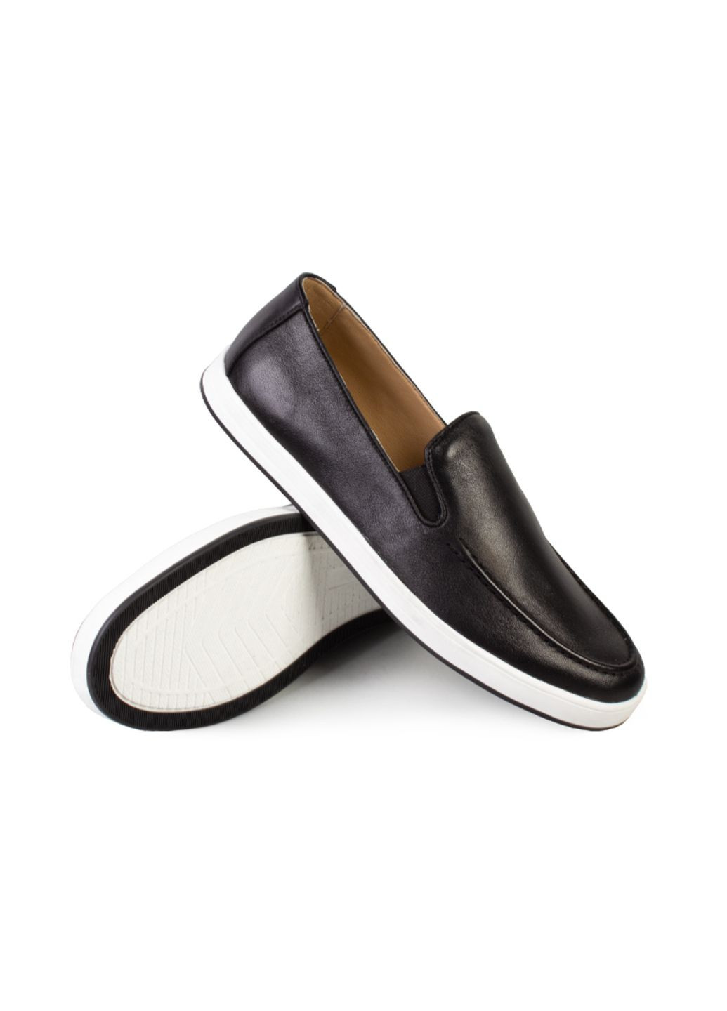 Черные повседневные туфли лоферы мужские бренда 9200467_(5) ModaMilano без шнурков