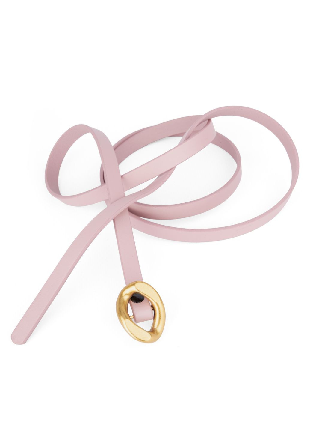 Ремінь вузький жіночий шкіряний пудровий HC-1001 (120 см) під сукню HandyCover (335007532)