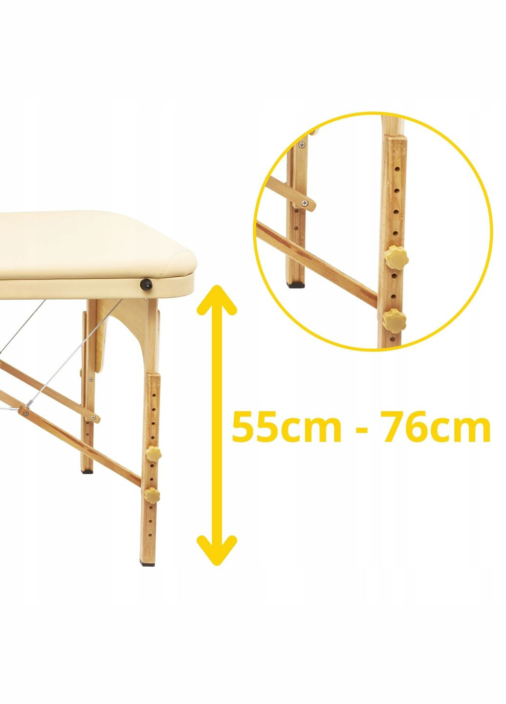 Масажний стіл складний Massage Table+ Wood W60 Beige (P-5907739318367) 4FIZJO (301733342)
