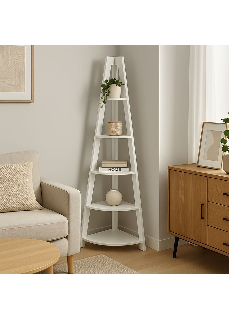 Стеллаж Solo угловой для цветов белый Costway (361951467)