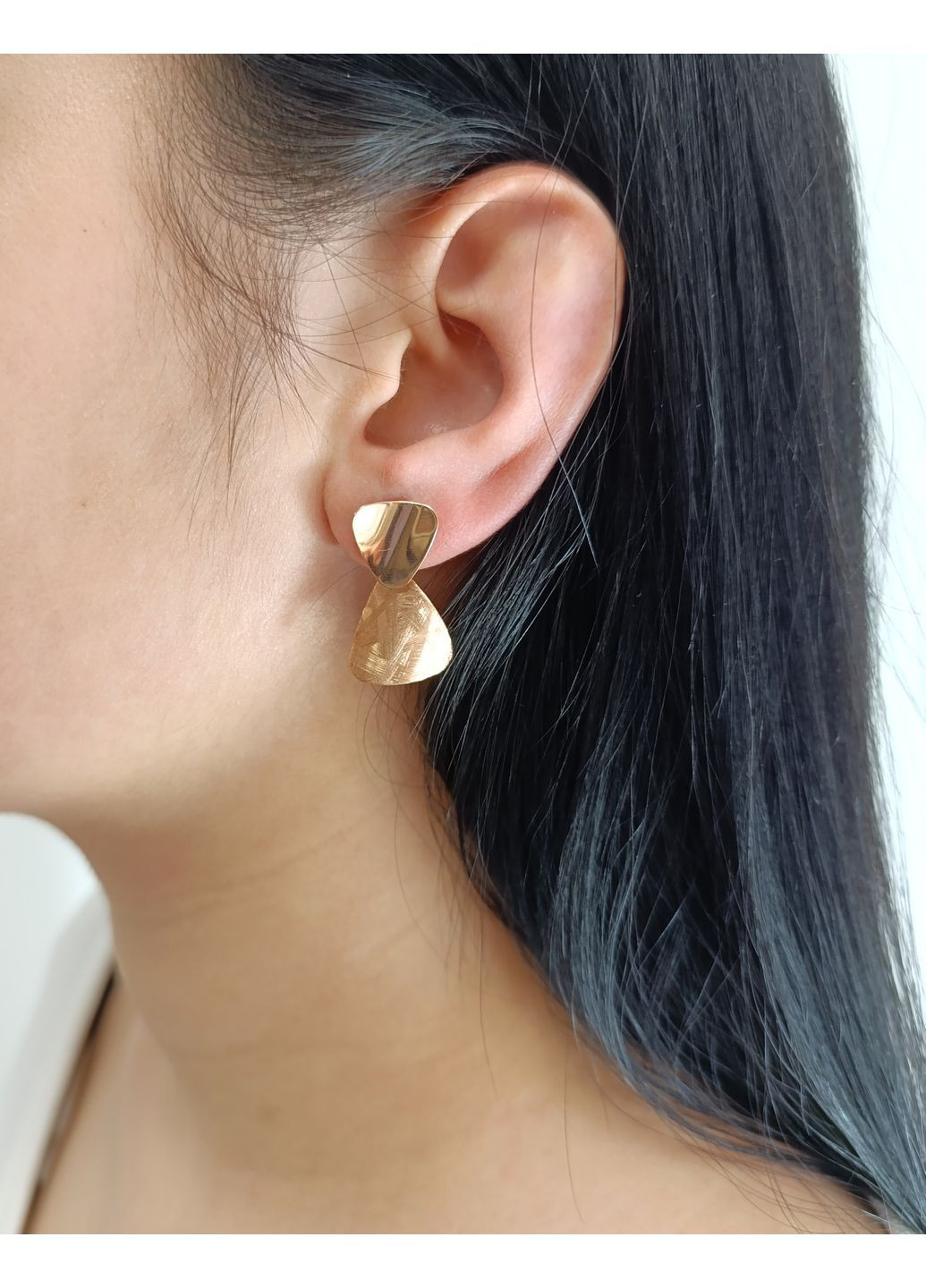 Серьги из красного золота 585 пробы "Треугольники" С186 Shatlen Сережки (370161685)