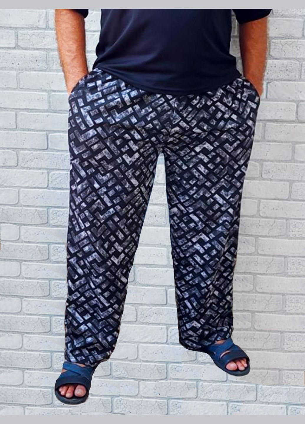 Комбинированные демисезонные брюки No Brand