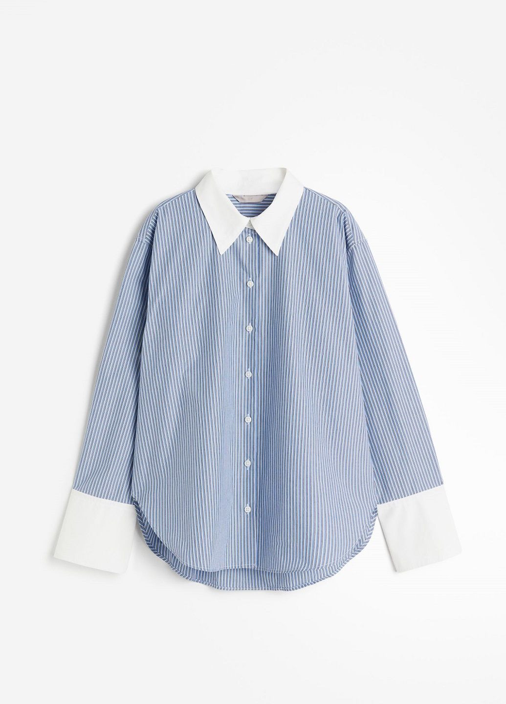 Синяя классическая рубашка в полоску H&M