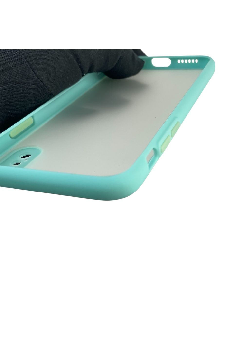 Чохол для телефона iPhone X з високими бортами із захистом камери на айфон х бірюзовий Apple (366236710)