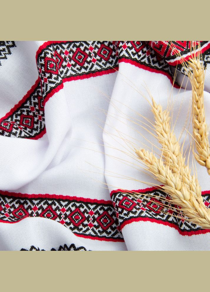 Ткань декоративная Анастасия с орнаментом красно-черная, этнический узор. IDEIA (303621106)