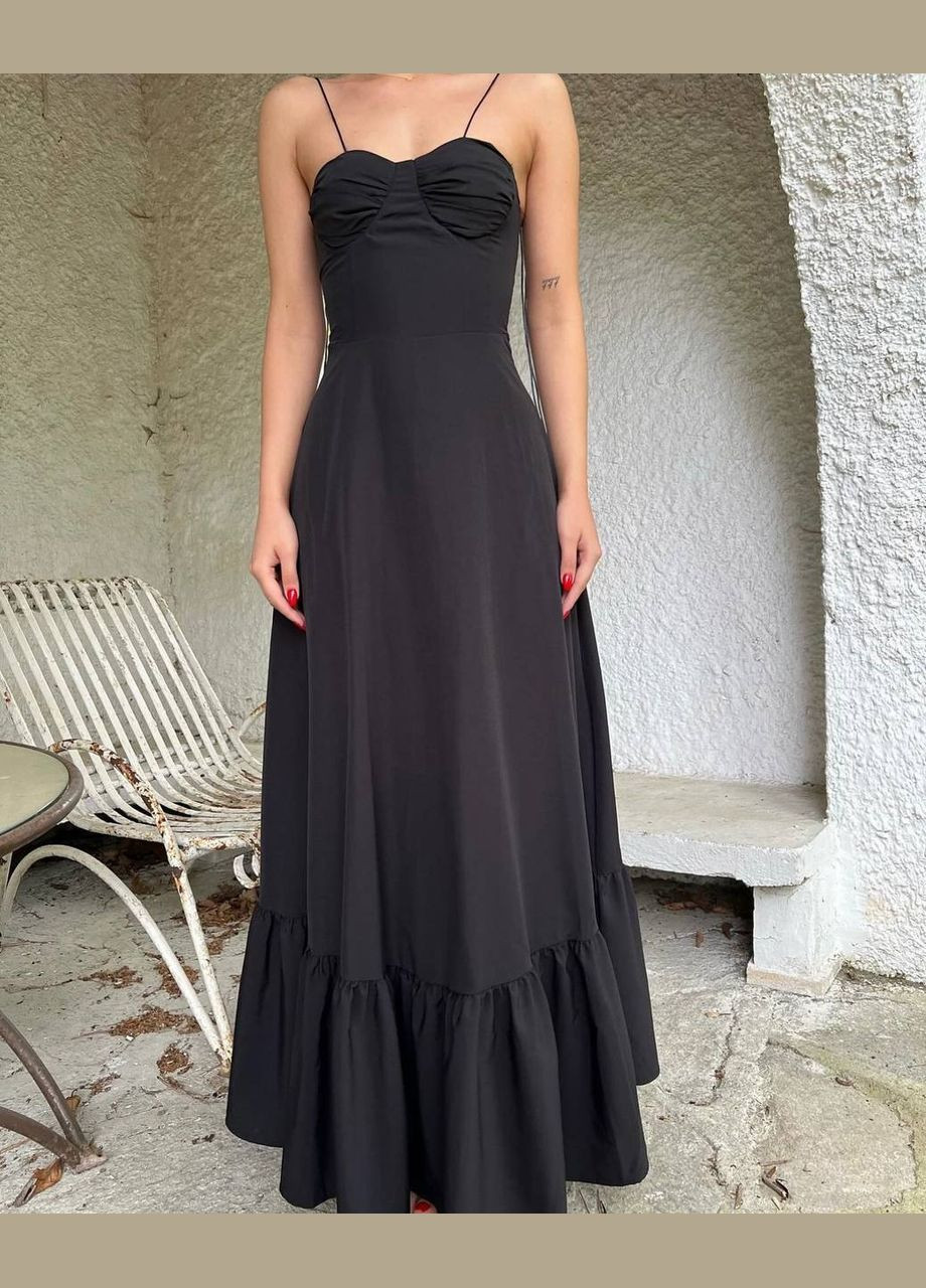 Черное кэжуал платье N.Family однотонное