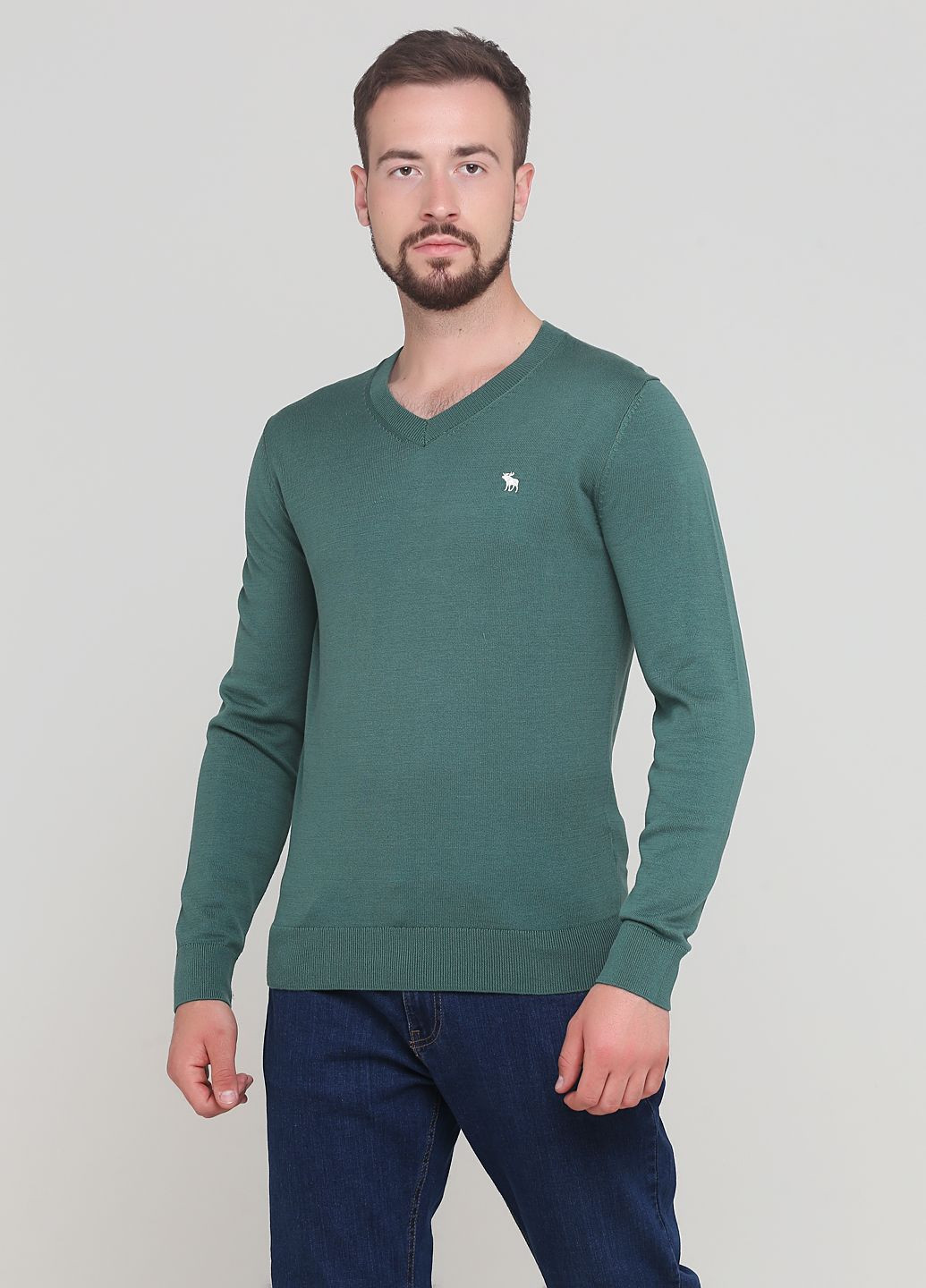Зеленый демисезонный свитер мужской - свитер af8045m Abercrombie & Fitch