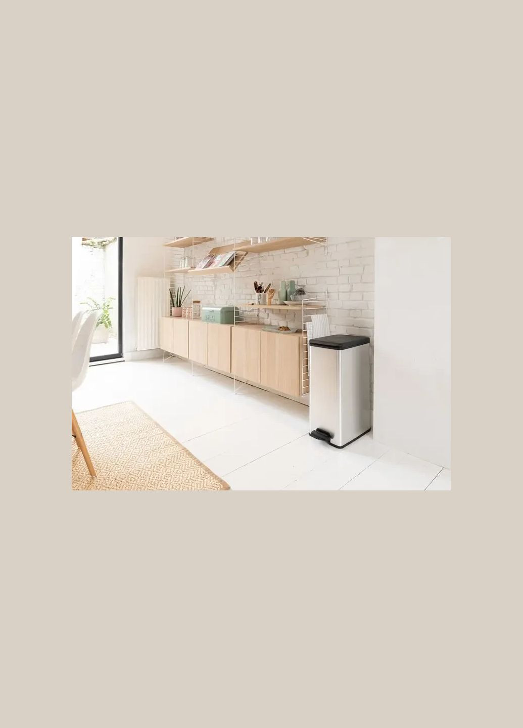 Контейнер для мусора с педалью 40 л (02340) Серебристый Curver (334712843)