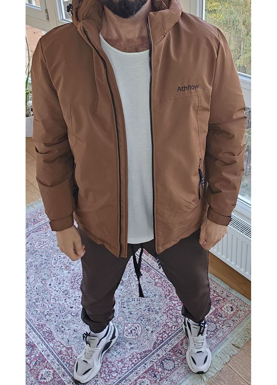 Горчичная куртка мужская зимняя с капюшоном. до -20 градусов No Brand