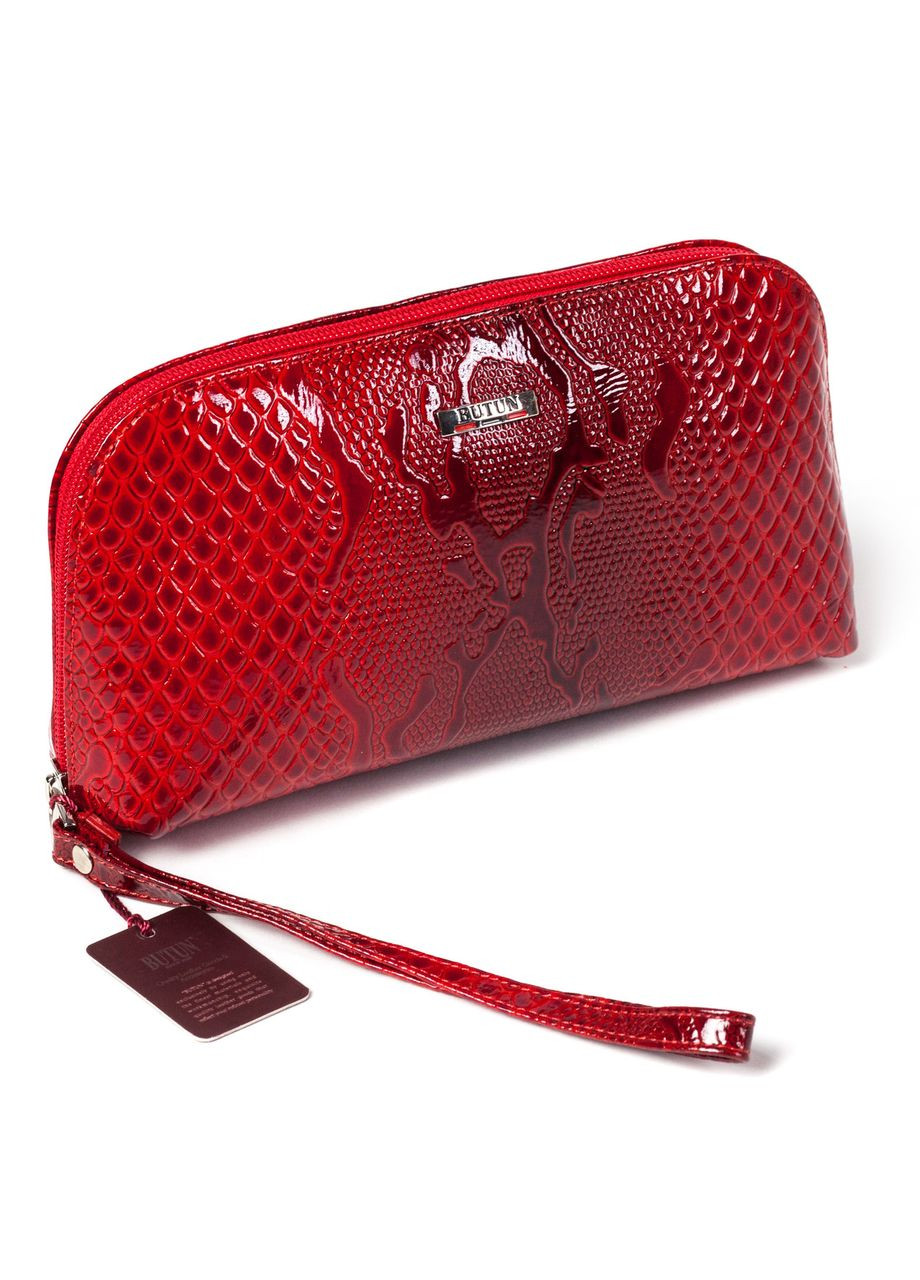 Жіноча косметичка 657-008-006 червона шкіряна "під рептилію" Butun (282841641)