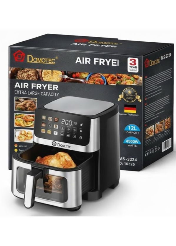 Аэрофритюрница с сенсорной панелью Air Fryer MS-3224 вместимость 12 л 4500W (2104618931) Domotec (372639016)