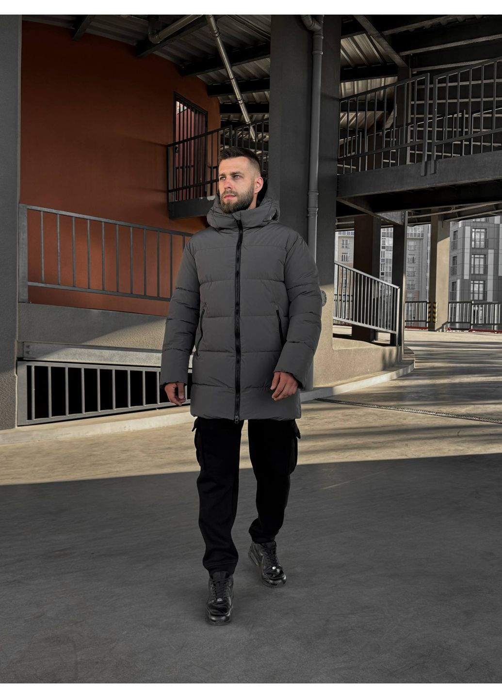 Графитовый зимний Пуховик Vakko