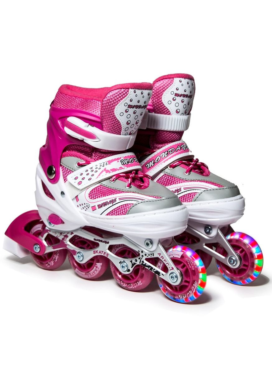 Роликові ковзани. Розмір: 18-20,5 см, PU колеса, що світяться. Pink (267618952) Happy Mondays (340909377)